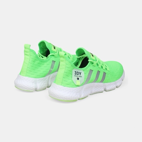 Men’s Lace Up Running Shoes, Green, US 8 , Sneakers, Rubber - Picture 2 of 3